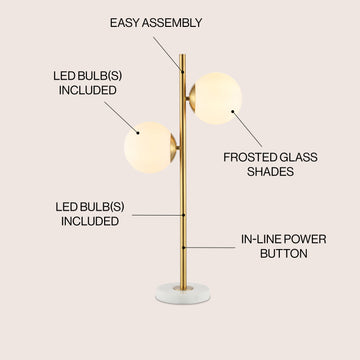 Amelie 28" Coastal Vintage Iron LED Table Lamp - JONATHAN Y